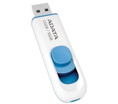 Изображение 4 USB флешка A-Data Classic Series C008 16GB USB 2.0 White/Blue - AC008-16G-RWE