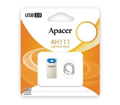 Зображення 5 USB флеш накопичувач Apacer AH111 USB 2.0 32GB Blue - AP32GAH111U-1