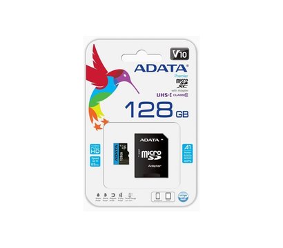 Изображение 2 Карта памяти A-Data microSDXC Class 10 128GB + SD adapter - AUSDX128GUICL10A1-RA1, Объем памяти: 128 Гб