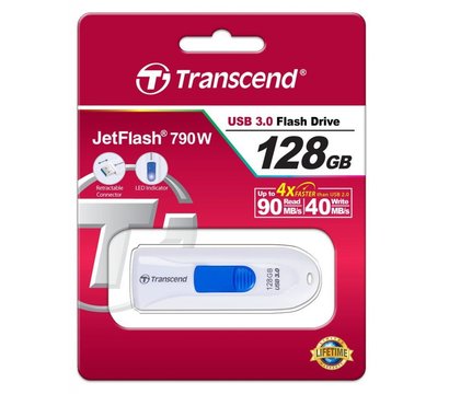 Изображение 5 Накопитель USB Transcend JetFlash 790W White 128GB USB 3.0 - TS128GJF790W