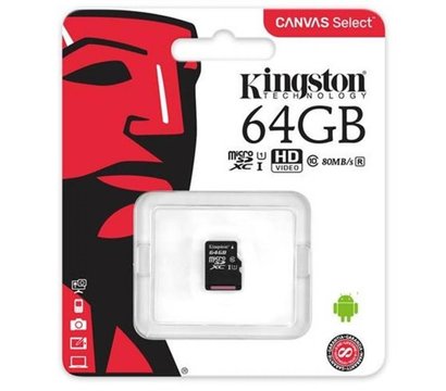 Изображение 2 Карта памяти Kingston Canvas microSDXC Class10 64GB - SDCS/64GBSP
