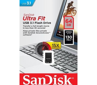 Зображення 6 Накопичувач USB SanDisk Ultra Fit Black 64GB USB 3.1 - SDCZ430-064G-G46