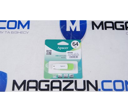 Изображение 2 Накопитель USB Apacer AH335 USB 2.0 64Gb Green - AP64GAH335G-1