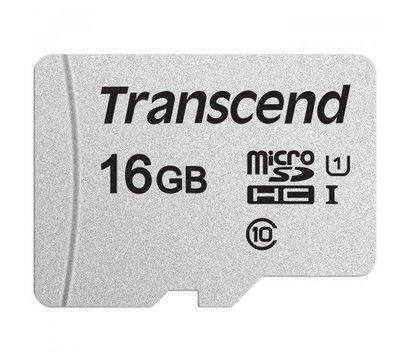 Зображення 2 Карта пам`яті Transcend 300S UHS-I microSDHC 16GB Class 10 + adapter SD - TS16GUSD300S-A, Обсяг пам`яті: 16 Гб