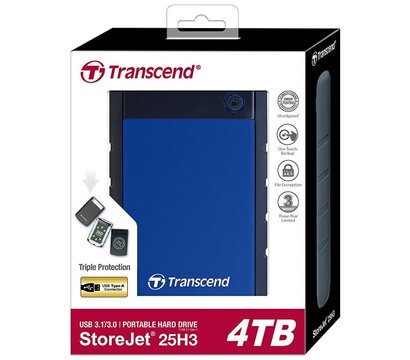 Зображення 4 Вінчестер Transcend StoreJet 25H3 4Tb 5400rpm 2.5 USB 3.0 External Blue — TS4TSJ25H3B