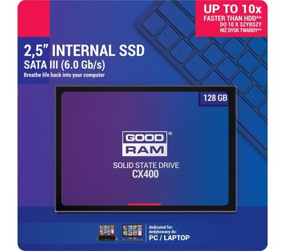 Изображение 5 Накопитель SSD GoodRAM CX400 128GB 2.5 SATAIII TLC — PR-CX400-128, Емкость накопителя: 128 ГБ