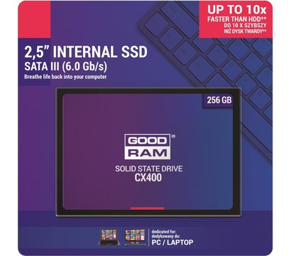 Изображение 5 SSD диск GoodRAM CX400 256GB 2.5 SATAIII TLC — PR-CX400-256, Емкость накопителя: 256 ГБ