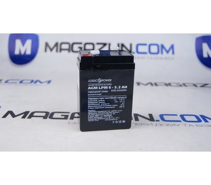 Зображення 2 Свинцево-кислотний акумулятор LogicPower LPM 6-5.2 AH (4158), Ємність (Аг): 5.2 А·год