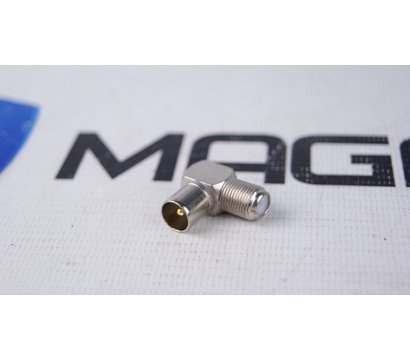 Зображення 2 Перехідник Tcom шт.ант.TV-гн.ант.F, кутовий, gold pin (1 шт.)