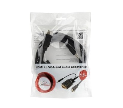 Зображення 2 Кабель мультимедійний Cablexpert HDMI-VGA-3.5мм, 1.8м — A-HDMI-VGA-03-6