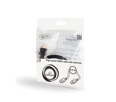 Зображення 2 Кабель мультимедійний Cablexpert HDMI-HDMI V.1.4, 4.5м Black — CC-HDMI4L-15