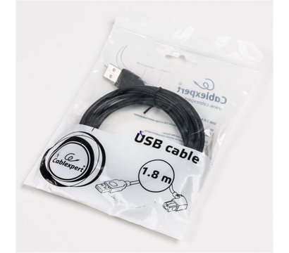 Зображення 2 Кабель Cablexpert USB2.0 A - USB В, 1.8 м, Black — CCP-USB2-AMBM90-6