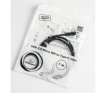 Изображение 2 Кабель Cablexpert USB 2.0 Micro BM - USB type C, 1м — CCP-USB2-mBMCM-1M