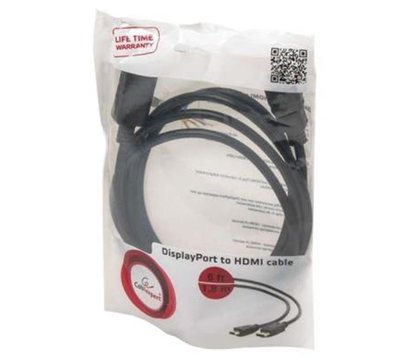 Изображение 3 Кабель мультимедийный Cablexpert DisplayPort-HDMI 1.8м — CC-DP-HDMI-6