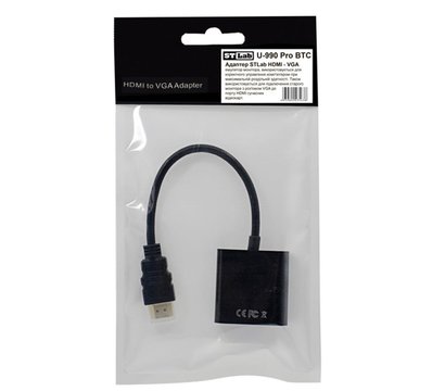 Изображение 3 Адаптер STLab HDMI-VGA 0.15м Black — U-990 Pro BTC