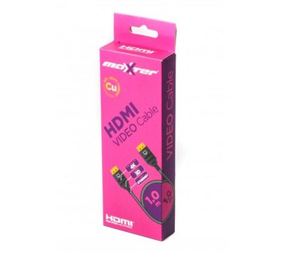 Изображение 2 Кабель мультимедийный Maxxter HDMI-HDMI, M/M, v1.4, 1м — VB-HDMI4-1M