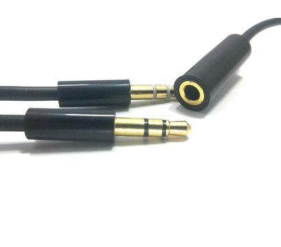 Изображение 2 Аудио кабель PowerPlant 2х3.5mm(M)-3.5mm(F), 1.5м, Black — DV00DV4057