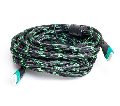 Зображення 2 Кабель мультимедійний PowerPlant HDMI-HDMI v2.0, 5м, Double ferrites, Black — KD00AS1248