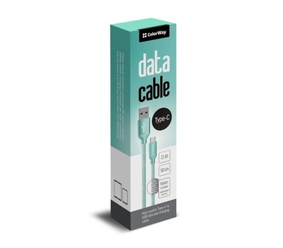 Изображение 3 Кабель ColorWay USB-USB Type-C, 1м Mint — CW-CBUC003-MT