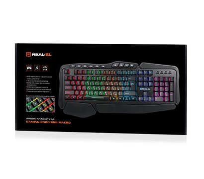Зображення 3 Клавіатура REAL-EL Gaming 8900 RGB Macro USB Black