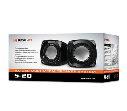 Зображення 2 Акустична система 2.0 REAL-EL S-20 Black — EL121100007