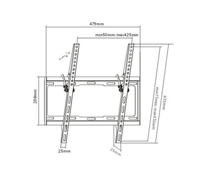 Зображення 3 TV кріплення похилений Brateck LP34-44T