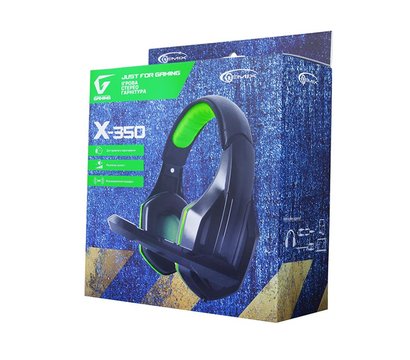 Зображення 5 Навушники Gemix X-350 Black/Green поворотна