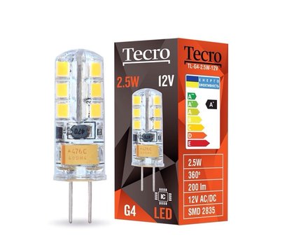 Изображение 2 LED лампа Tecro TL-G4-2.5W-12V 2700K на 80 лм/Вт