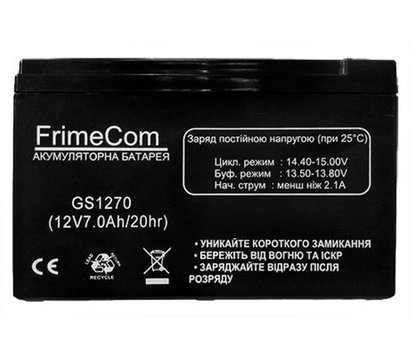 Изображение 2 Свинцово-кислотный аккумулятор FrimeCom GS1270, Емкость (Ач): 7 Ач