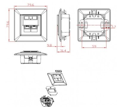 Изображение 5 Розетка Cablexpert MWS-2S6-01