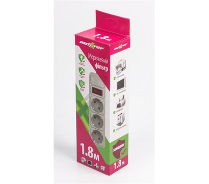 Зображення 2 Мережевий фільтр Maxxter SPM3-G-6G 1.8м White, Довжина шнура: 1.8 м