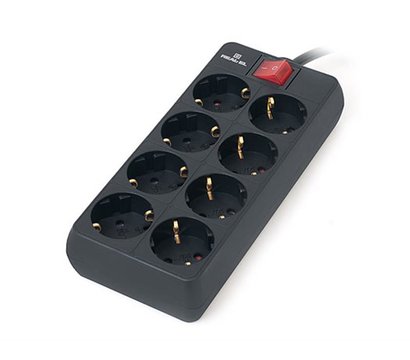 Изображение 2 Сетевой фильтр REAL-EL RS-8 Protect 3.0m Black EL122300022 8 розеток