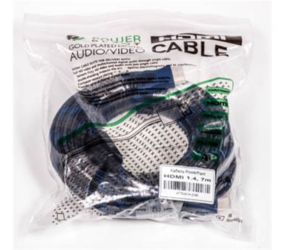 Зображення 3 Кабель мультимедійний PowerPlant HDMI-HDMI v1.4, 7м, Nylon, Double ferrites, Black - KD00AS1204