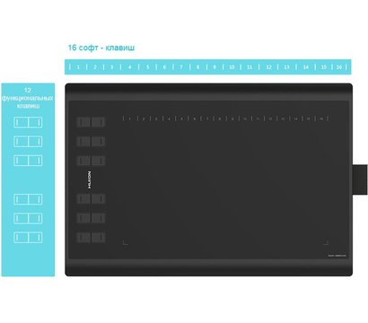 Зображення 4 Графічний планшет Huion Inspiroy H1060P + glove