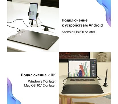 Зображення 7 Графічний планшет Huion HS610 + glove