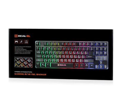 Зображення 8 Клавіатура REAL-EL Gaming 8710 TKL Backlit USB Black — EL123100030