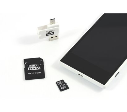 Изображение 2 Карта памяти GoodRam UHS-I MicroSDXC Class 10 32GB + SD-adapter + OTG Card reader - M1A4-0320R12, Объем памяти: 48 Гб