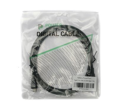 Изображение 2 Кабель PowerPlant USB3.0(AM)-USB Type-C(M), 1.5м, Black — KD00AS1254