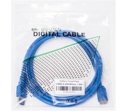 Зображення 3 Кабель PowerPlant USB3.0(AM)-MicroUSB3.0(BM), 1.5м, Blue — KD00AS1231