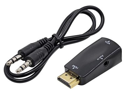 Изображение 3 Адаптер PowerPlant HDMI-VGA+Audio 0.5м, Black — CA910267