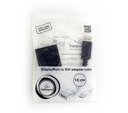 Зображення 3 Адаптер Cablexpert DisplayPort-DVI, 0.1м, black — A-DPM-DVIF-002