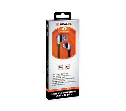 Изображение 4 Кабель REAL-EL Premium USB2.0 AM-Lightning 1m, black — EL123500034