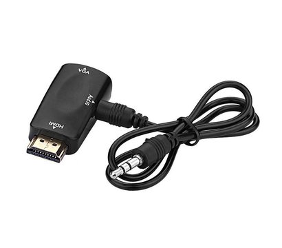 Изображение 4 Адаптер PowerPlant HDMI-VGA+Audio 0.5м, Black — CA910267