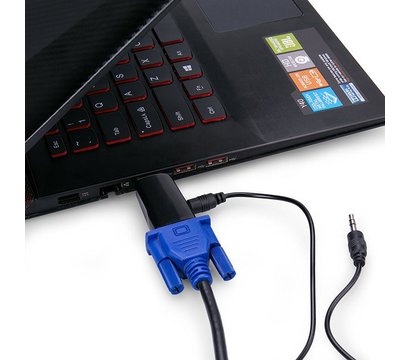 Изображение 5 Адаптер PowerPlant HDMI-VGA+Audio 0.5м, Black — CA910267