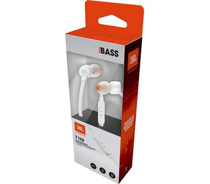 Зображення 6 Навушники JBL T110 White — JBLT110WHT вбудований в кабель
