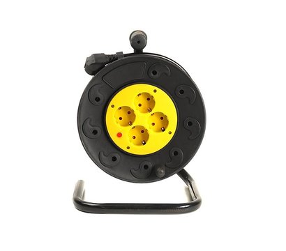 Зображення 2 Мережева котушка PowerPlant JY-2002/30 30м Black/Yellow — PPRA10M300S4 4 розеток