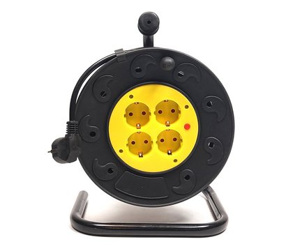 Зображення 2 Мережева котушка PowerPlant JY-2002/15 15м Black/Yellow — PPRA10M150S4 4 розеток