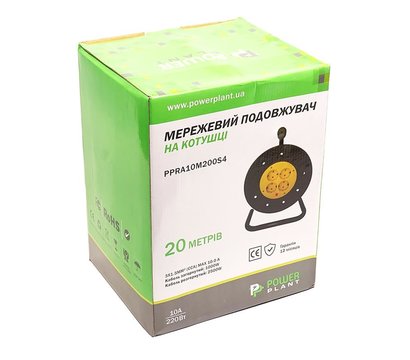 Изображение 4 Сетевая катушка PowerPlant JY-2002/20 20м Black/Yellow — PPRA10M200S4 4 розеток