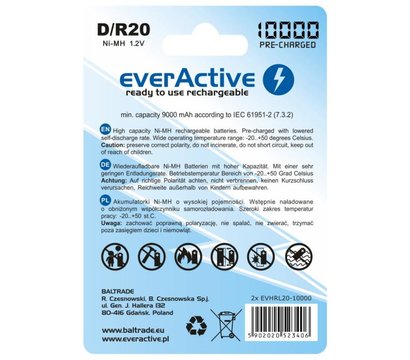 Изображение 2 Аккумулятор everActive D/HR20 10000mAh BL 2шт