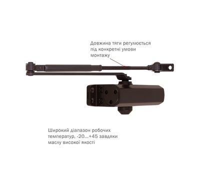 Зображення 5 Дотягувач Ryobi 9903 STD Dark Bronze до 965 мм, Колір корпусу: бронзовий